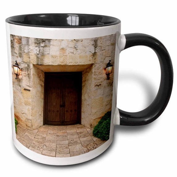 3drose, Texas, San Antonio. the Alamo - Us44 Mde0072 - Michael Defreitas, 15oz Two-tone Black Mug