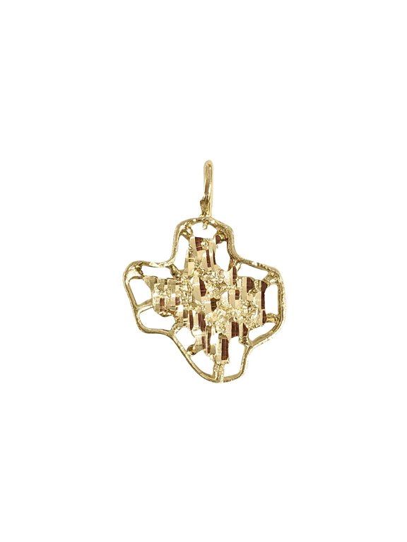 Texas Shaped Cutout Charm/Pendant with Diamond Cuts - No Chain