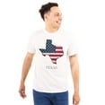 thumbnail image 1 of Texas Shaped Sketched USA Flag Men's Graphic T Shirt Tees Brisco Brands L, 1 of 4