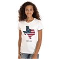 thumbnail image 1 of Texas Shaped Sketched USA Flag Womens Slim Fit Graphic Tee Brisco Brands S, 1 of 5