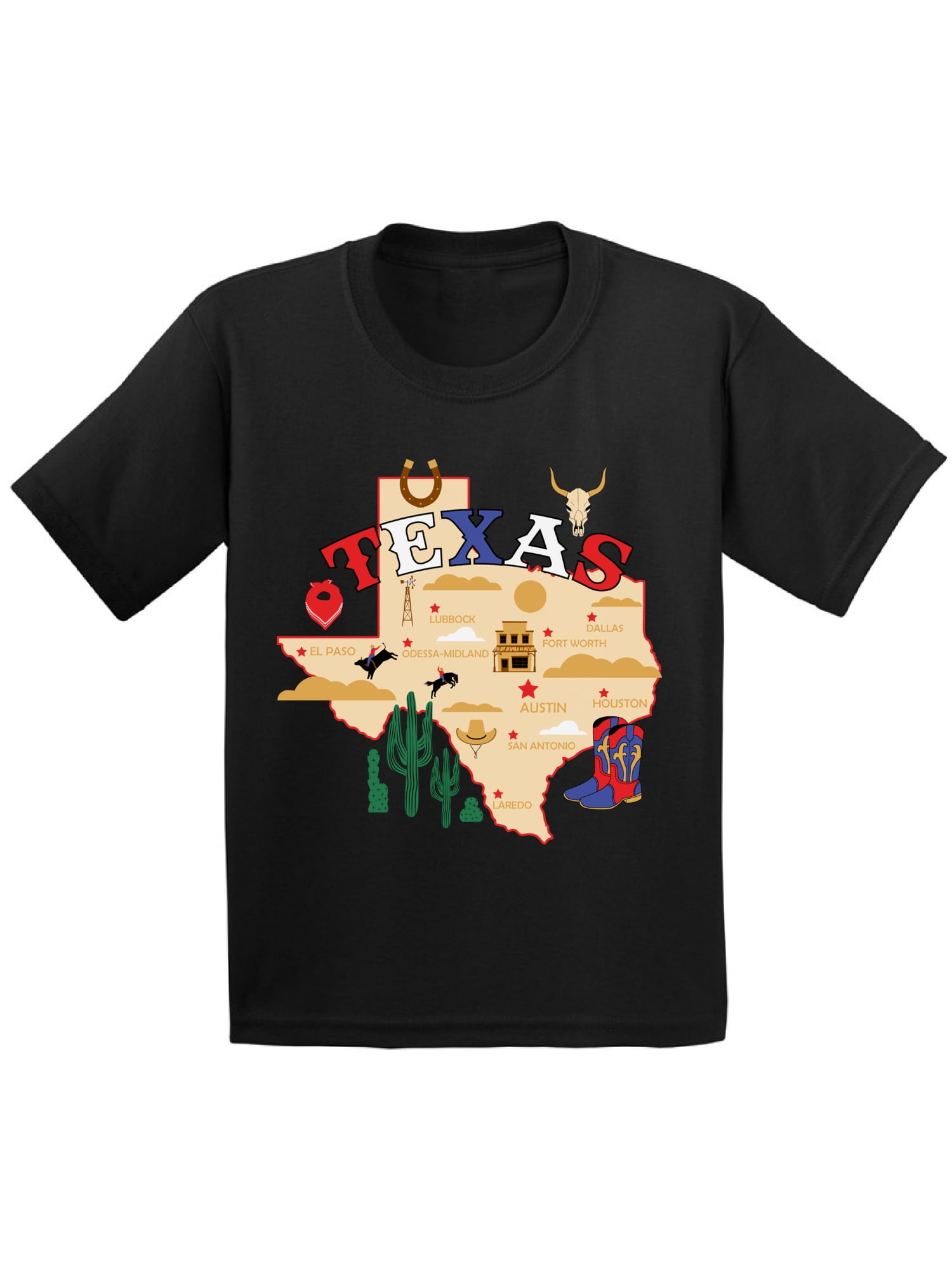 Texas Shirt for Kids - Age 6 to 15 Years - TX State USA - Youth Graphic Novelty Souvenir