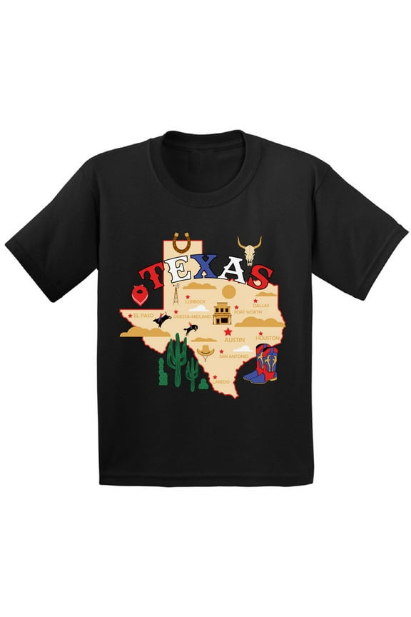 Texas Shirt for Kids - Age 6 to 15 Years - TX State USA - Youth Graphic Novelty Souvenir