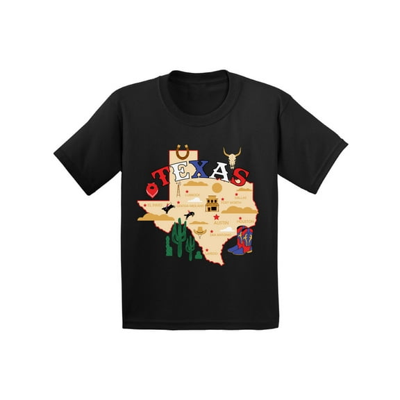 Texas Shirt for Kids - Age 6 to 15 Years - TX State USA - Youth Graphic Novelty Souvenir