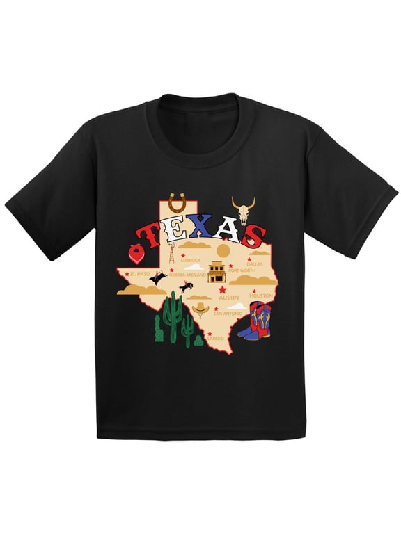 Texas Shirt for Kids - Age 6 to 15 Years - TX State USA - Youth Graphic Novelty Souvenir