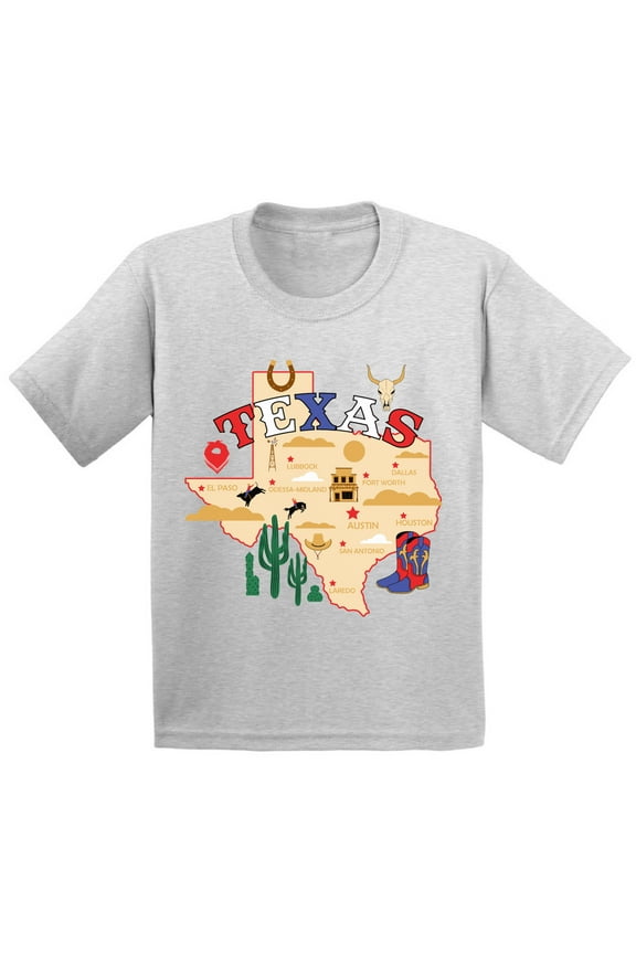 Texas Shirt for Kids - Age 6 to 15 Years - TX State USA - Youth Graphic Novelty Souvenir