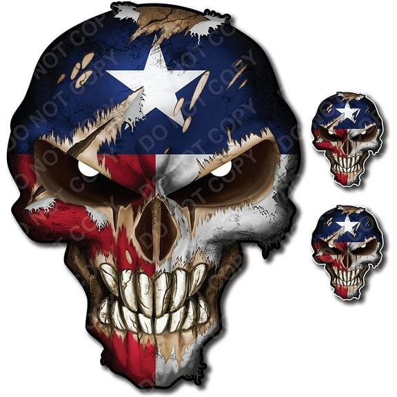Texas Skull Decal with Reflective Eyes Premium Skull Stickers for Trucks and Cars Texas Flag Stickers