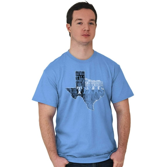 Texas Slang Funny State Shape TX Men's Graphic T Shirt Tees Brisco Brands S