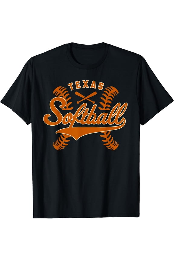 Texas Softball Vintage Mens Kids Team Retro Softball Fan T-Shirt, Unisex T-Shirt