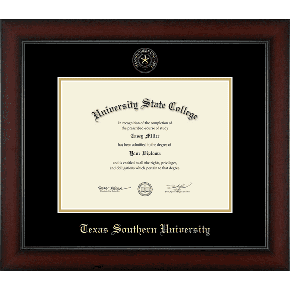 Texas Southern University Diploma Frame, Document Size 11" x 8.5"