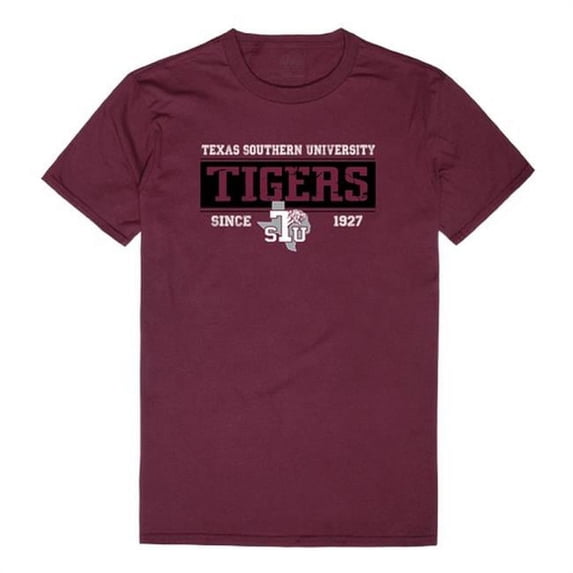 Texas Southern University Men Established T-Shirt, Maroon White - Large