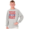 thumbnail image 1 of Texas Southwestern Pride TX Heart Long Sleeve TShirt Men Women Brisco Brands S, 1 of 6