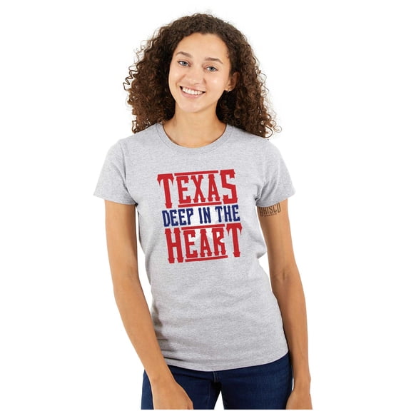 Texas Southwestern Pride TX Heart Womens Slim Fit Graphic Tee Brisco Brands S