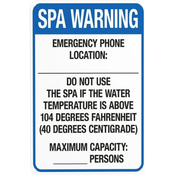 Texas Spa Warning Sign Complies with State of Texas Pool Safety Code Metal Sign 8"x12", Security Caution Durable, For Business Office Road Street Home Yard Garden Wall Pool Compliance