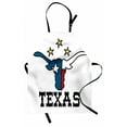 thumbnail image 1 of Texas Star Apron Doodle Style Buffalo Head with Horns Texas Flag and Vintage Letters Cowboy Theme, Unisex Kitchen Bib Apron with Adjustable Neck for Cooking Baking Gardening, Multicolor, by Ambesonne, 1 of 3
