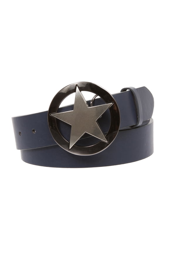 Texas Star Belt & Buckle Combo – PU Leather Snap-On Belt – 19 Colors