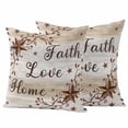 thumbnail image 1 of Texas Star Brown Outdoor Waterproof Pillow Covers, Farmhouse Retro Branches Wooden Grain Decorative Square Throw Pillowcase Sofa Cushion Sham for Patio/Couch/Chair, 16"x16" 2 Pack, 1 of 8