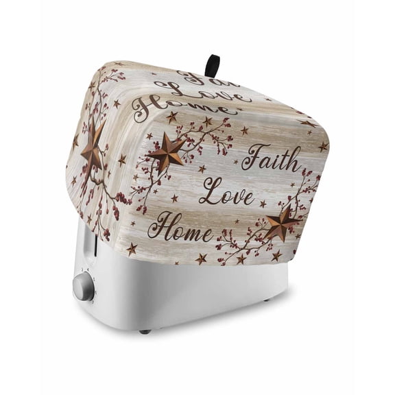 Texas Star Brown Small Toaster Cover 2 Slice, Kitchen Appliance Covers, Farmhouse Retro Branches Wooden Grain Toaster Oven Cover with Loop, Bread Machine Cover Polyester Dust Cover Protection