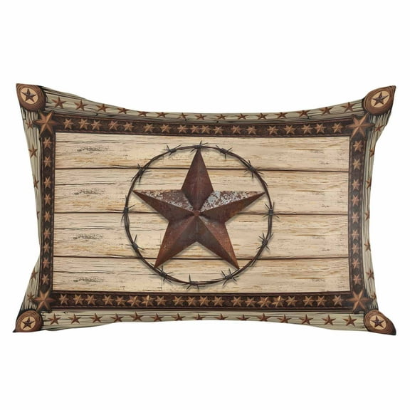Texas Star Brown Throw Pillow Cover 24 x 36 Inch Decorative Pillow Cover Country Star Rustic Vintage Wooden Lumbar Pillowcase Seasonal Rectangle Cushion Case for Couch Sofa Bed Living Room