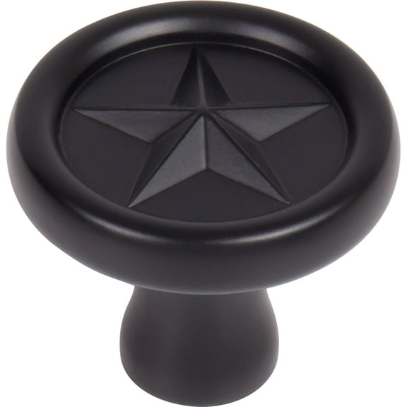Texas Star Cabinet Knob, 1-1/4 Inches, Matte Black by Stone Harbor Hardware