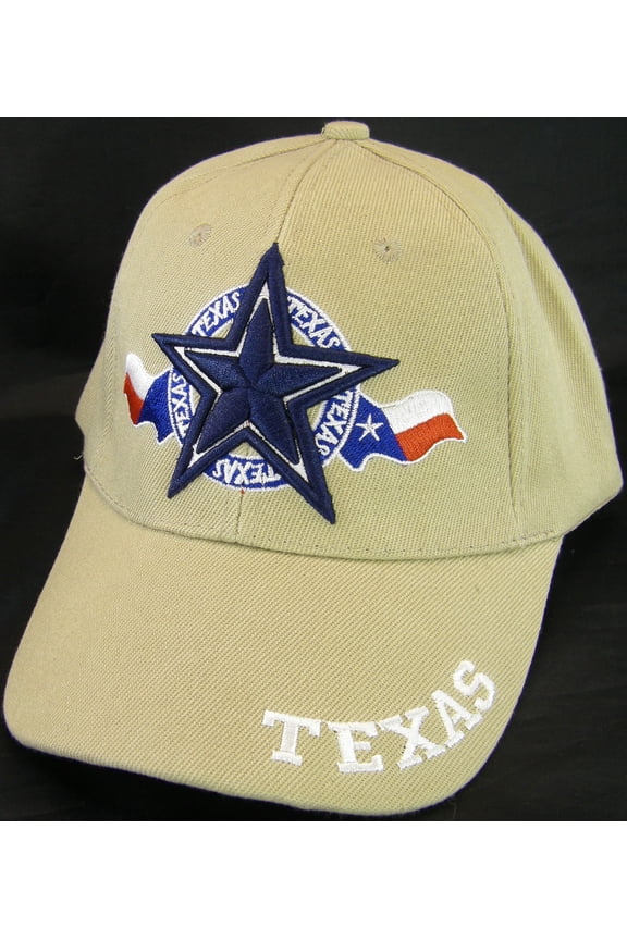 Texas Star & Circle Adjustable Baseball Cap (Khaki)