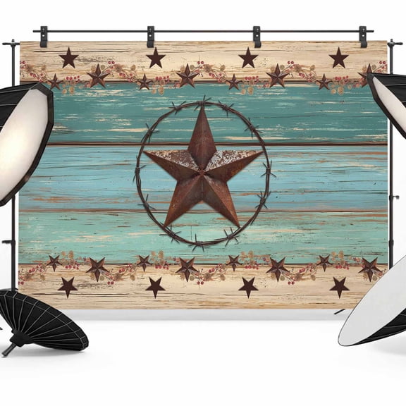 Texas Star Country Backdrop for Photoshoot,Photography Photo Studio Background Wall Backdrop,Western Old Wooden Board Vintage Back Drop Banner Panel for Portraits Wedding Party Live Streaming 12x8Ft