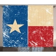 thumbnail image 1 of Ambesonne Texas Star Curtains 2 Panel Set, Independence, 108" x 84", Vermilion Navy Blue, 1 of 3