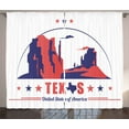 thumbnail image 1 of Ambesonne Texas Star Curtains 2 Panel Set, State Map Cowboy, 108" x 96", Indigo and Dark Coral, 1 of 3