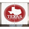thumbnail image 1 of Ambesonne Texas Star Curtains 2 Panel Set, Vintage Stamp Design, 108" x 108", Ruby and White, 1 of 3