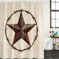 thumbnail image 1 of Texas Star Farmhouse Waterproof Shower Curtain, Stall 36"x72" Washable Polyester Fabric Shower Curtains for Bathroom, Western Country Stars Retro Decorative Bathtub Curtain Sets with Hooks, 1 of 9