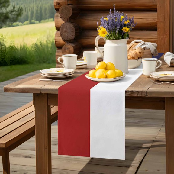 Texas Star Flag Table Runner 70 Inch Long Star and White Red Stripe Table Runners Linen Burlap Tablerunner for Kitchen Dining Room Holiday Party