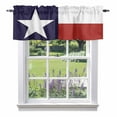 thumbnail image 1 of Texas Star Flag Valances for Windows, Star and White Red Stripe Valance Window Treatment Rod Pocket Short Curtains Valances for Kitchen Bathroom 60"W x 14"L, 1 of 9