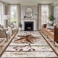 thumbnail image 1 of Texas Star Grey Wooden 5'x7' Area Rug, Farmhouse Berry Countryside Washable Non-Slip Soft Rugs, Low-Pile Large Carpet for Living Room Bedroom Dining Room, Non-Shedding Accent Rug, 1 of 9