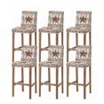 thumbnail image 1 of Texas Star Grey Wooden Bar Stool Covers Set of 6, Farmhouse Berry Countryside Stretch Washable Bar Chair Covers with Backs, Removable Pub Counter Height Chair Cover for Kitchen Dining Room Cafe, 1 of 7