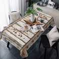 thumbnail image 1 of Texas Star Grey Wooden Table Cloth Waterproof Tablecloths, Farmhouse Berry Countryside Tablecloth Dining Table Cover for Kitchen Party Tabletop Outdoor, Rectangle Tablecloth 54x108 Inch, 1 of 9