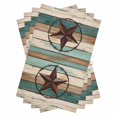 thumbnail image 1 of Texas Star Kitchen Towels Set of 4, Water Absorbent Dish Towel, Country Teal Brown Farmhouse Wooden Decorative Hand Towels - Quick Drying Cloth for Cooking Baking, 18x28 Inch, 1 of 8
