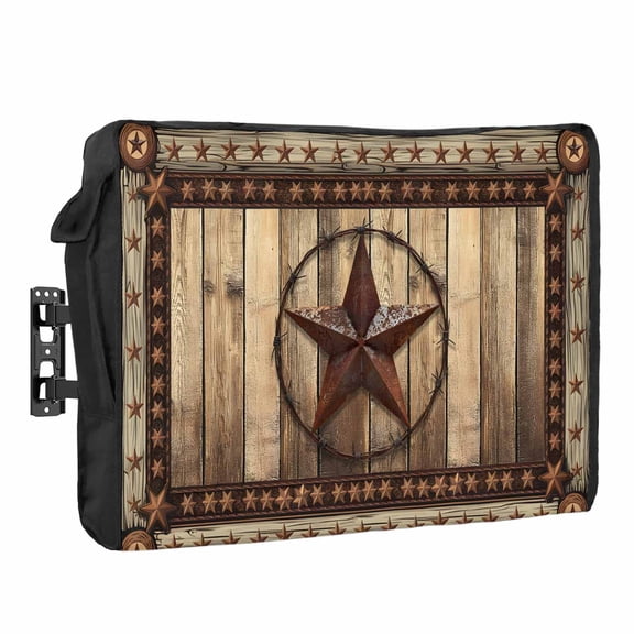 Texas Star Outdoor TV Cover 48 to 50 inch Weatherproof Waterproof, Farmhouse Country Star TV Enclosures with Remote Control Pocket Flat Screen Protector for Outside