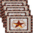 thumbnail image 1 of Texas Star Placemats Set of 4 Kitchen Dining Table 18"x12" Rusty Stars Rustic Table Place Mats Rustic Country Farmhouse Washable Fabric Decoration Table Mats Buffalo Check Plaid Table Mats, 1 of 4