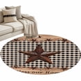 thumbnail image 1 of Texas Star Plaid 3ft Area Rug, Farmhouse Black Brown Texas Vintage Washable Non-Slip Small Round Rugs for Entryway Bedroom Kitchen, Soft Circle Carpet for Dining Room, Playroom Nursery Rug, 1 of 9