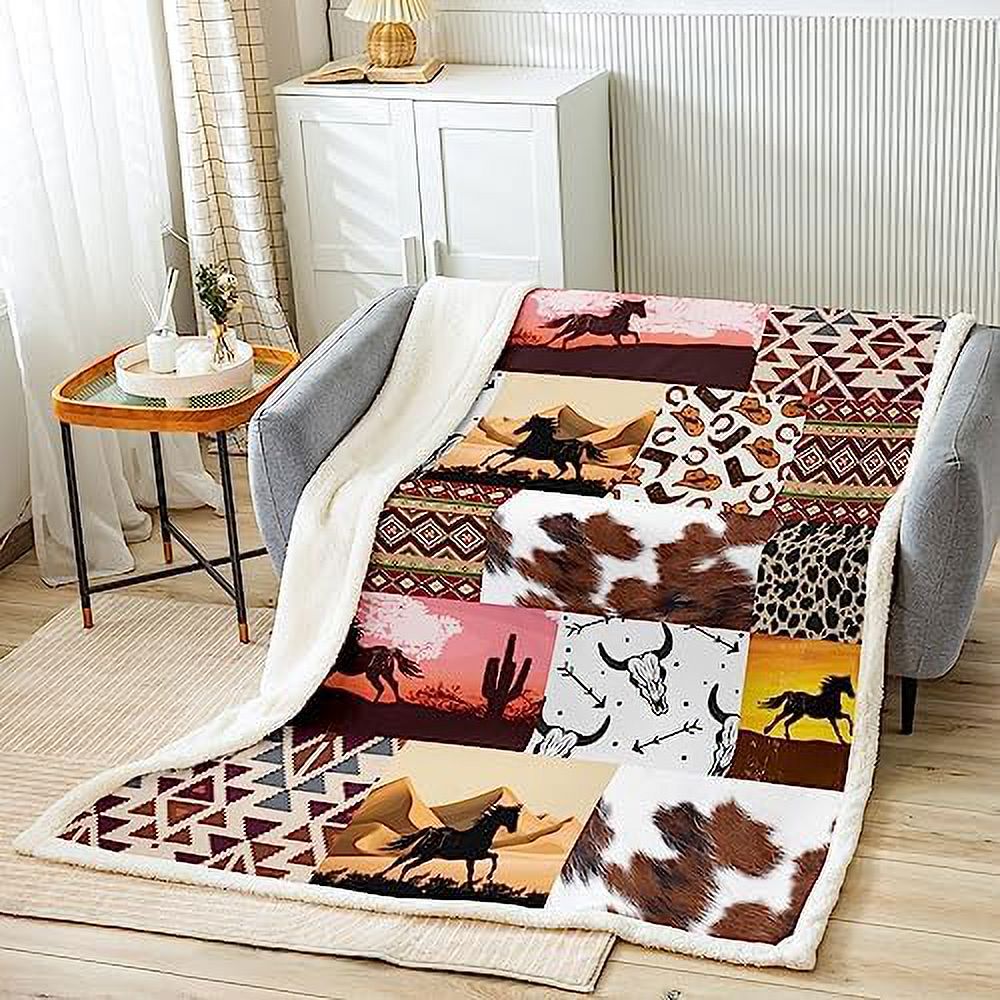 Texas Star Plush Blanket Rustic Wood Grain Fleece Throw Blanket for Bed