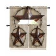 thumbnail image 1 of Texas Star Rustic Swag Curtains for Living Room/Bedroom Windows, Vintage Country Stars Abstract Kitchen Curtains and Valances Set 36 Inch Length, Light Filtering Swags Valance Curtain Panels, 1 of 5