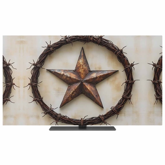 Texas Star Rustic TV Dust Cover,Stretchable TV Screen Desktop Computer Protector Cover,Vintage Country Stars Modern Abstract Television Dustproof Slipcover for 19–24 Inch Flat or Curved TVs