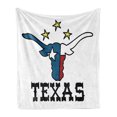 thumbnail image 1 of Texas Star Soft Flannel Fleece Blanket, Doodle Style Buffalo Head with Horns Texas Flag and Vintage Letters Cowboy Theme, Cozy Plush for Indoor and Outdoor Use, 50" x 70", Multicolor, by Ambesonne, 1 of 6