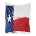 thumbnail image 1 of Texas Star Soft Flannel Fleece Throw Blanket, Grunge Flag with Watercolor Brush Strokes Independent Country, Cozy Plush for Indoor and Outdoor Use, 60" x 80", Vermilion Dark Blue, by Ambesonne, 1 of 6