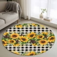 thumbnail image 1 of Texas Star Sunflower Washable Round Area Rug 3 ft, Vintage Flowers, Soft Non Slip Rugs Stain Repellent Indoor Felt Carpet for Living Dining Room Bedroom Home Office, 1 of 9