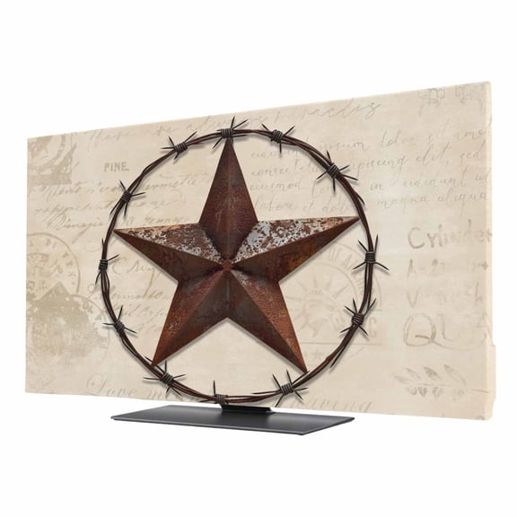 Texas Star TV Dust Cover 24 Inch, Country Star Retro Background Computer Monitor Cover Dustproof Stretchable Indoor TV Screen Protector for LED LCD Universal Monitors