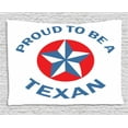 thumbnail image 1 of Texas Star Tapestry, Proud to be a Texan Quote with Star Motif in Circle Patriotic Message, Wall Hanging for Bedroom Living Room Dorm Decor, 80W X 60L Inches, Blue and Vermilion, by Ambesonne, 1 of 2