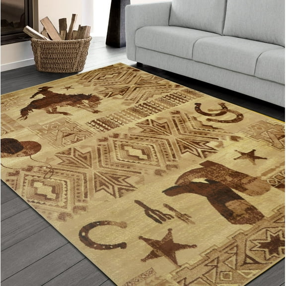 Texas Star Theme Cowboy Rug Carpet Luxury Home Dcor