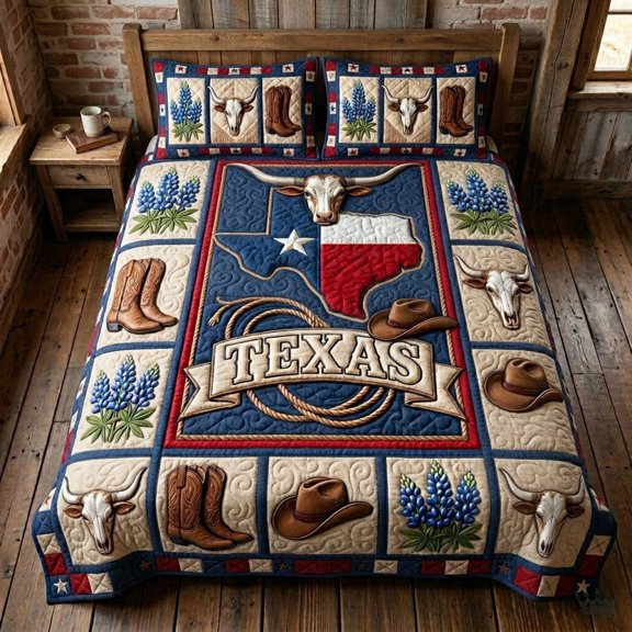 Texas Star Twilight 3-Piece Quilted Bedding Set BTO457