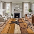 thumbnail image 1 of Texas Star Vintage Area Rugs 8'x10', Washable Small Throw Rugs for Living Room Patio, Berry Yellow Brown Wooden Indoor Outdoor Rug Non-Slip Low Pile Carpet Runner Reversible Floor Mats, 1 of 8