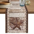 thumbnail image 1 of Texas Star Vintage Cotton Linen Table Runner for Dining Kitchen, Brown Retro Art Red Berry Wooden Wedding Outdoor Party Tablerunners Decoration, Dresser Scarf Coffee Tablecloth Runners 13x60 Inches, 1 of 8